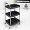 Black 3 Tier Rolling Tool Cart Metal Detailing Organizer Storage Cart with Wheels Utility Service Cart with Shelves Bottle Holders for Garage Salon Beauty Shop Home Use